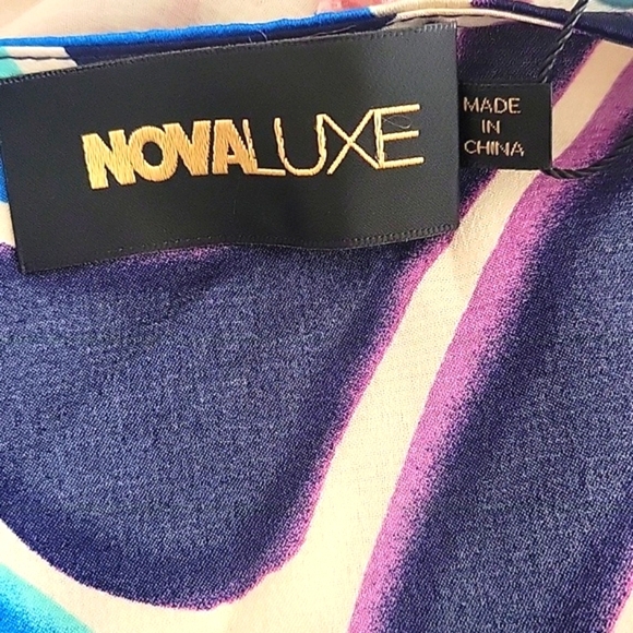 Fashion Nova Amy Maxi Blue, Black & Tan  Dress, Size: XS, NWT - Picture 10 of 10